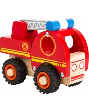 Дървена играчка Small Foot - Пожарна, червена