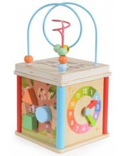 Дървен дидактически куб Moni Toys -1