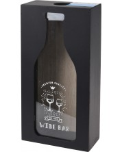 Дървена кутия за коркови тапи H&S - Wine bar, 13 х 5.8 х 24 cm, черна -1