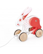 Дървена играчка HaPe International  - Заек на колела -1