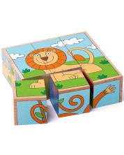 Дървени кубчета Woody - Диви животни -1