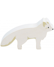 Дървена фигурка Tender Leaf Toys - Арктическа лисица -1