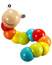 Дървена играчка Smart Baby - Цветно червейче -1