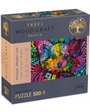 Дървен пъзел Trefl от 500+1 части - Разноцветно кученце -1