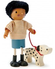 Дървена кукла Tender Leaf Toys - Господин Форестър с куче