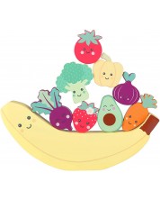 Дървена игра за баланс Orange Tree Toys - Щастливи зеленчуци -1