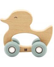 Дървена играчка с чесалка KikkaBoo - Duck, Mint