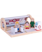 Дървен комплект Bigjigs - Подземна влакова станция -1