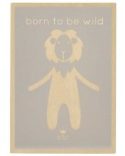 Дървена картичка за бебе BamBam - Born to be wild -1