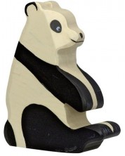 Дървена фигурка Holztiger - Седяща панда -1