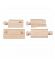 Дървен ЖП аксесоар Woody - Свързващи релси, 4 броя -1