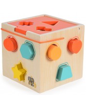 Дървен сортер куб Moni Toys -1