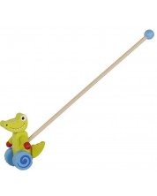 Дървена играчка Goki - Крокодил за бутане