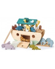 Дървен комплект фигурки Tender Leaf Toys - Ноев ковчег с животни -1