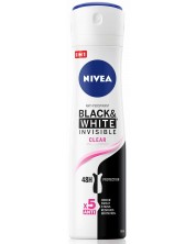 Nivea Спрей дезодорант Black & White, Clear, 150 ml