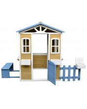 Дървена детска къща Ginger Home - Бяло-синя -1