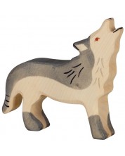 Дървена фигурка Holztiger - Виещ вълк -1