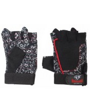 Дамски фитнес ръкавици Armageddon Sports - Black Flower, размер XS, черни