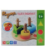 Дървен пъзел за нанизване Playsense - Лабиринт -1