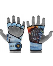 Дамски фитнес ръкавици RDX - T5 Weightlifting Grips, размер S/M, сини