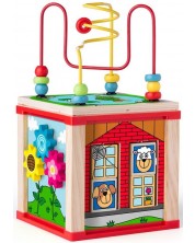 Дървен дидактически образователен куб Woody -1
