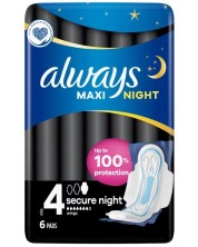 Дамски превръзки с крилца Always Classic - Secure night, 6 броя