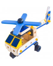 Дървен конструктор Acool - Хеликоптер, с болтчета и гайки