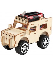 Дървен комплект Acool Toy - Направи си сам дървен джип, с батерии -1