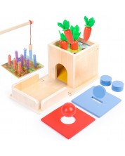 Дървена играчка 4 в 1 Acool Toy - Монтесори детска дървена кутия -1
