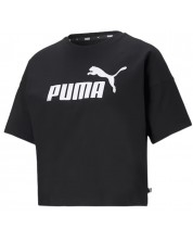 Дамска тениска Puma - Essentials Logo Cropped Tee , черна