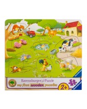 Дървен пъзел Ravensburger от 9 части - Ферма -1