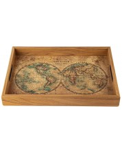 Дървен поднос за сервиране Manopoulos - Карта на света