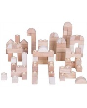 Дървени строителни блокчета Bigjigs - 100 части 