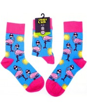 Дамски чорапи Crazy Sox - Фламинго, размер 35-39 -1