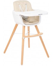 Дървено столче за храненe KikkaBoo - Woody, Бежово -1