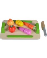 Дървена играчка Moni - Дъска за рязане със зеленчуци -1