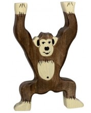 Дървена фигурка Holztiger - Стоящо шимпанзе -1