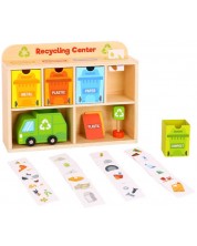 Дървена играчка Tooky Toy - Център за рециклиране -1