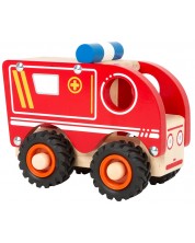 Дървена играчка Small Foot - Линейка, червена