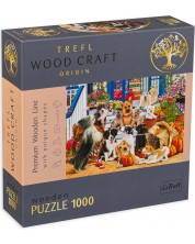 Дървен пъзел Trefl от 1000 части - Кучешко приятелство -1