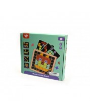 Дървена детска мозайка Tooky Toy - Цветни форми 4 в 1 -1