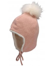 Детска зимна шапка с помпон Sterntaler - Момиче, 55 cm, 4-6 години, розова