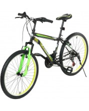 Детски велосипед Vision - Tiger, 24, 21 скорости, черно-зелен