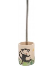 Детска четка за тоалетна Inter Ceramic - Monkey, 9.8 x 38.5 cm