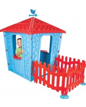 Детска къща Pilsan - Каменни мотиви и ограда, синя -1