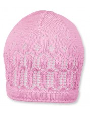 Детска плетена памучна шапка Sterntaler - 45 cm, 6-9 месеца, розова