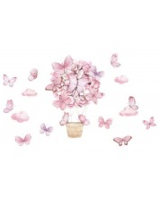 Детски стикери за стена за детска стая Sipo - Красиви розови пеперуди -1