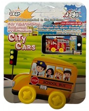 Детска играчка Jagu - Говорещи автомобили, Училищен автобус -1