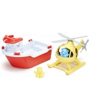 Детска играчка Green Toys - Спасителна лодка и хеликоптер -1