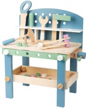 Детска дървена работилница Small Foot - С инструменти, 22 части -1